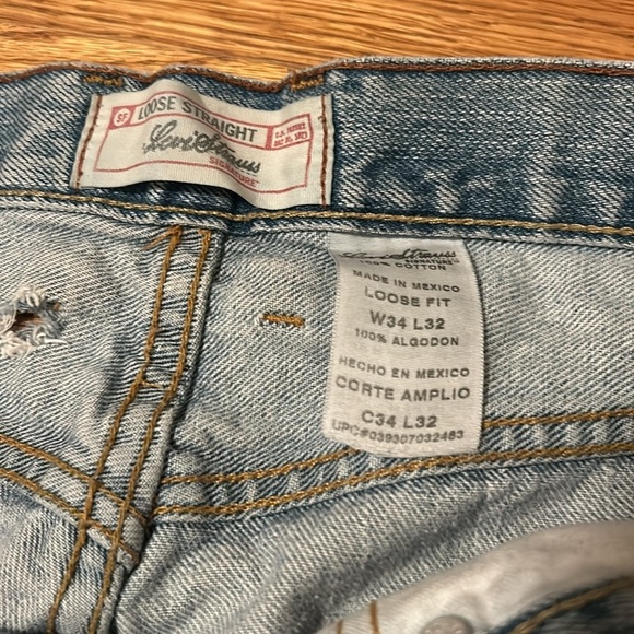 Levi's Signature Loose Straight Denim 100% Cotton Jeans 34 x 32 Vintage - Picture 4 of 10